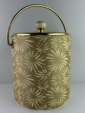 West Bend Vintage 1960’s MCM Hollywood Regency Style Ice Bucket w/Tongs